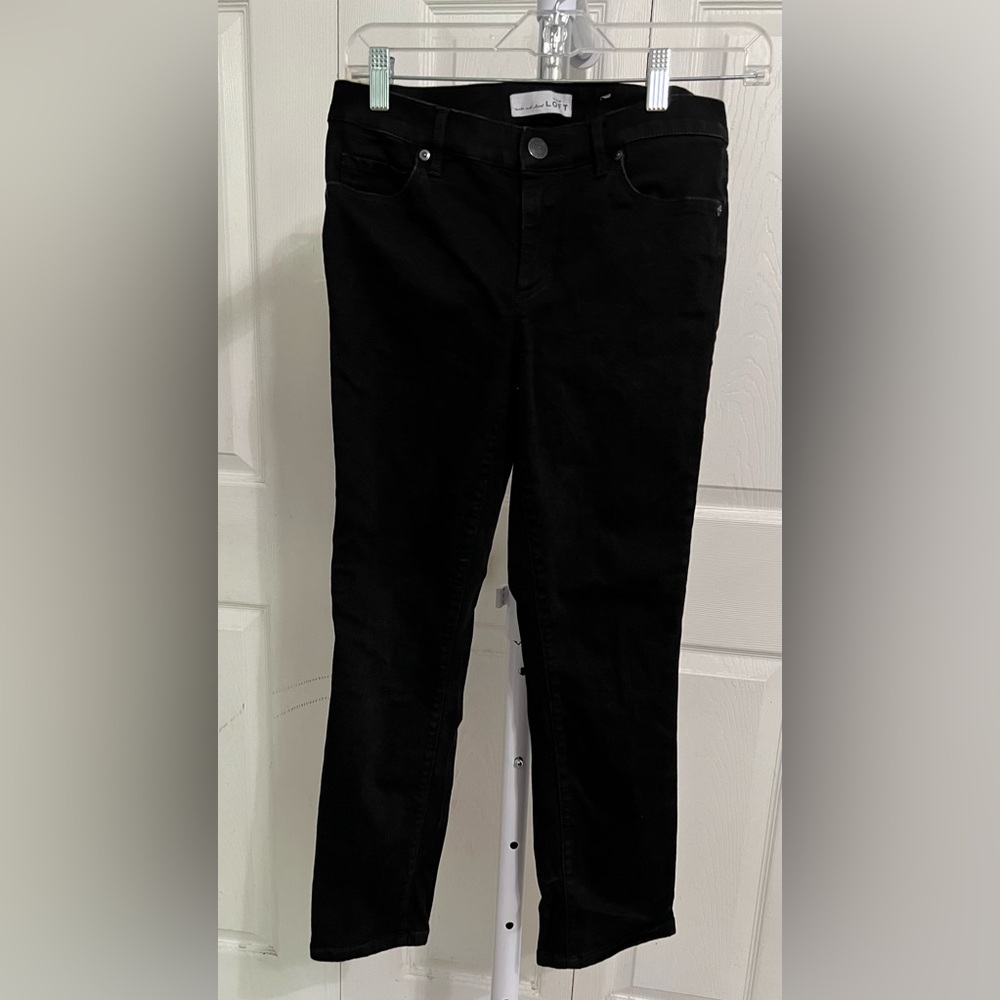 Loft Modern Kick Crop Black Jeans size 2 26
